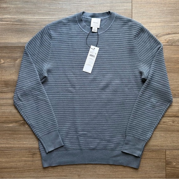 Calvin Klein | Supima Cotton Sweater in Stormy Weather Blue (Small) - Picture 7 of 9